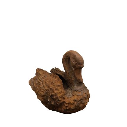 Gusseisen Figur, sitzender Schwan, Tierfigur, Tier