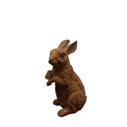 Gusseisen Figur, aufrecht sitzender Hase, Tierfigur, Tier