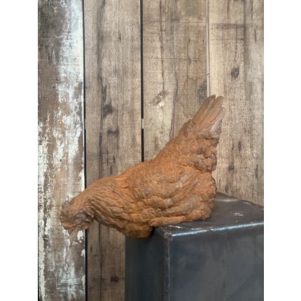 Gusseisen Figur, sitzendes Huhn, Tierfigur, Tier