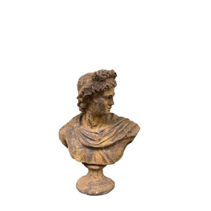 Gusseisenbüste Apollo, Männerfigur, Männerbüste, Gartenfigur, Gusseisenfigur