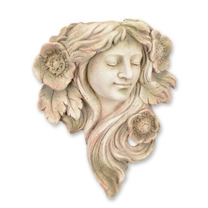 Figürlicher Wandpflanztopf mit Frauenkopf - Höhe 56,5 cm - Kunststein