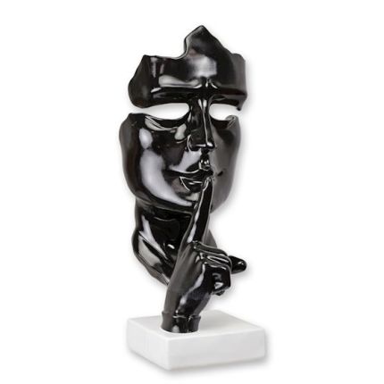 Dekofigur Maske "Speak No Evil" - H. 42 cm - schwarz - Polyresin