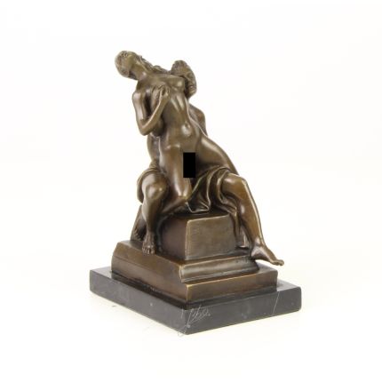 Erotische Bronzefigur, Mann und Frau, H. 17,5 cm, Erotikfigur, Paarerotik, Sammlerfigur, AN EROTIC BRONZE SCULPTURE