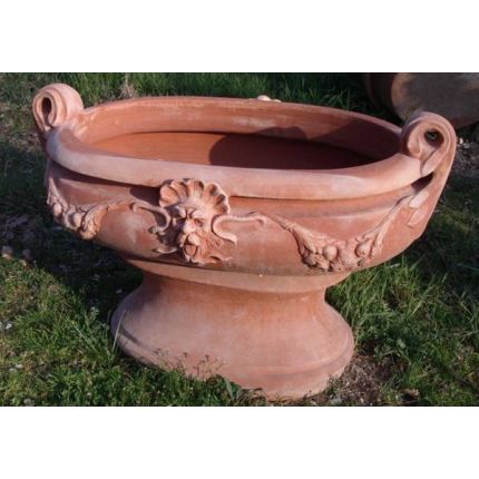 Impruneta Terracotta, Vasca ovale con maschera e manici, Pflanzschale