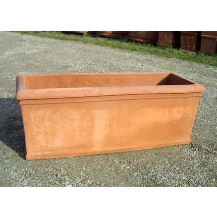 Impruneta Terracotta, Cassetta Roma Liscia, Blumenkasten, rechteckig, länglich, schlicht, groß, Rechtecktopf, Terracottatopf