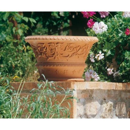 Impruneta Terracotta, Vaso ornato, Pflanzschale, verziertes Gefäß
