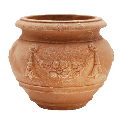 Impruneta Terracotta, Orcetto festonato, Pflanztopf, Blumentopf