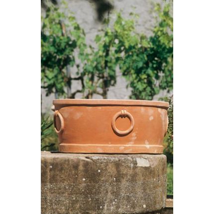 Impruneta Terracotta, Tinozza ovale con anelli, Pflanzschale