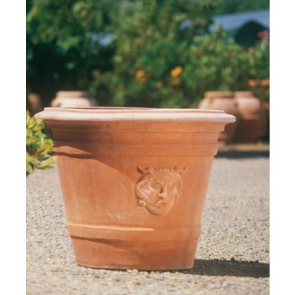 Impruneta Terracotta, Vaso con maschere, Blumentopf, Pflanzgefäß
