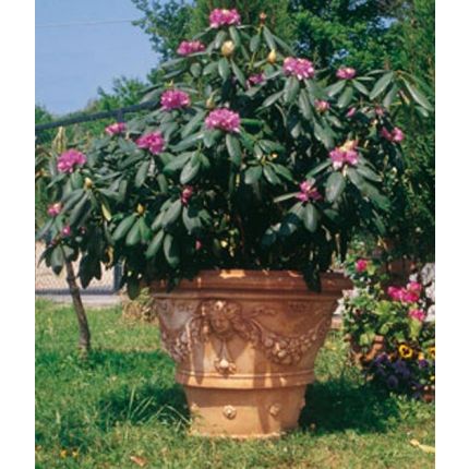 Impruneta Terracotta, Vaso ornato, Pflanztopf, Blumentopf, verziertes Gefäß