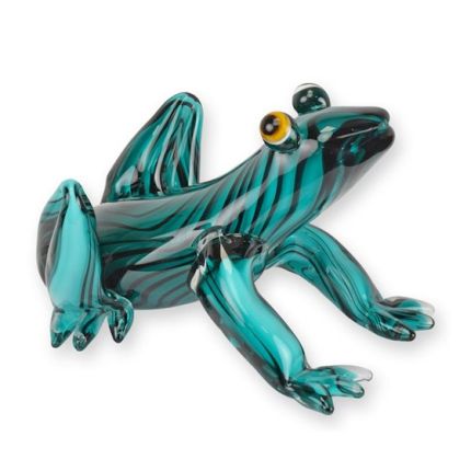 Glastierfigur Frosch im Murano-Stil, A MURANO STYLE GLASS FIGURINE OF A FROG