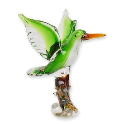 Glastierfigur Kolibri im Murano-Stil, Vogelfigur, A MURANO STYLE GLASS FIGURINE OF A HUMMINGBIRD