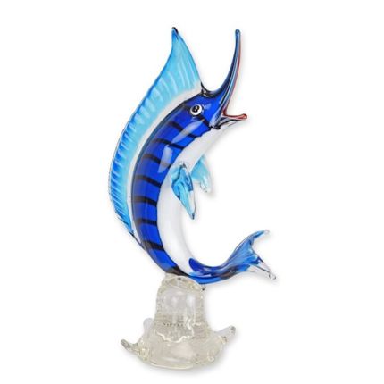 Glastierfigur Segelfisch, A MURANO STYLE GLASS FIGURINE OF A SAILFISH