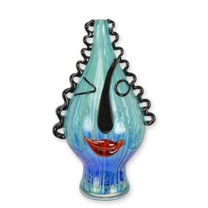 Glasvase mit Gesicht im Murano-Stil, abstrakt, modern, A MURANO STYLE GLASS VASE MODERN FACE