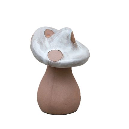 Pilze - teilweise glasierte Terracotta - 2 Größen - cappuccino - Heritage Garden