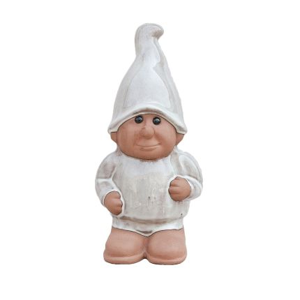 Wichtel, stehend - H.  33 cm - Terracotta, glasiert- Heritage Garden - cappuccino
