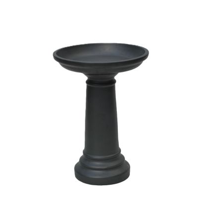 Vogelbad  auf Säule - glasierte Terracotta - H. 61 cm - azurblau - Heritage Garden