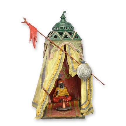 Bronzefigur Beduinenzelt - H. 32,3 cm - vielfarbig - viele Details