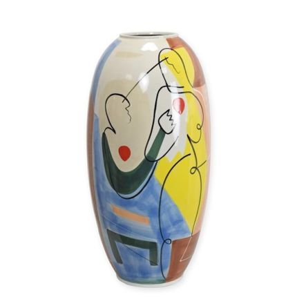 Porzellanvase - Bodenvase - Abstraktdekor - Höhe 63,8