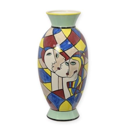 Porzellanvase - Abstraktdekor - Höhe 38 cm