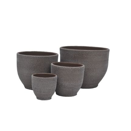 Blumentöpfe Painted Dusty Taupe - rund - 4 Größen