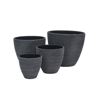 Blumentöpfe Painted Dusty Black - rund - schwarz - 4 Größen