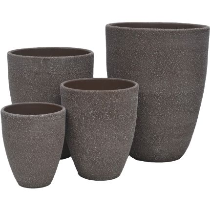 Pflanzvase Painted Dusty Taupe - rund - 4 Größen