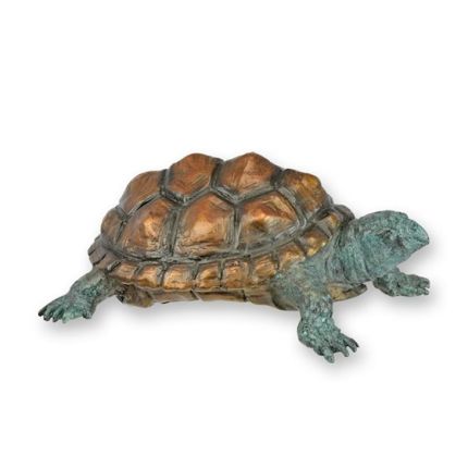 Kleine Schildkrötenfigur - L. 17 cm - Bronze - mehrfarbig