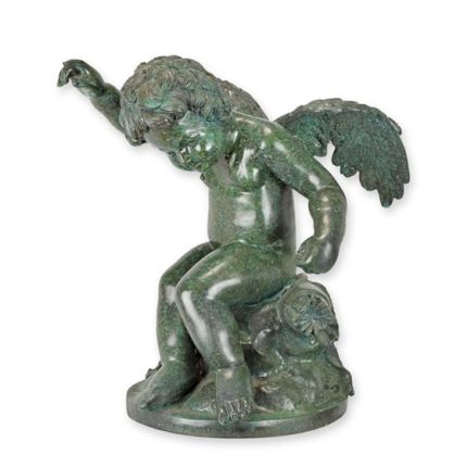 Bronzefigur Putte, Engelfigur, A BRONZE SCULPTURE OF A PUTTO