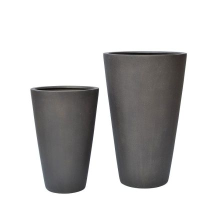 Pflanzvase EasyLite - Fiberglas - rund - Farbe Antikbraun