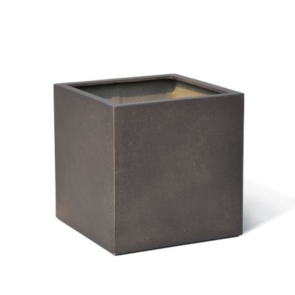 Blumenkasten EasyLite Cubo - Fiberglas - viereckig - Antikbraun