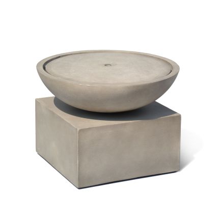 Gartenbrunnen mit Sockel - LED - Pumpensystem - Fiberglas - Serie Easy Lite Ceru - Natur