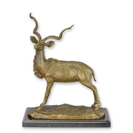 Bronzefigur Kudu (Antilope) - H. 32,5 cm - L. 15,8 cm
