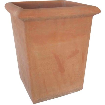 Galestro Terracotta, Piloncino Liscio, Blumenkasten, quadratisch, schlicht, hoch, Vierecktopf, Terracottatopf