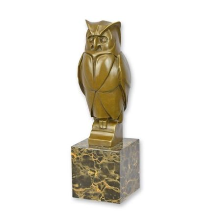 Bronzefigur Eule, H. 33,4 cm, Eulenfigur, Dekofigur, Tierfigur, BRONZE OWL