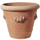 Impruneta Terracotta, Vaso Camelia con Limoni, verzierter Pflanztopf, Vase, Blumenschale