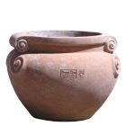 Impruneta Terracotta, Cachepot Etrusco Manici Bassorilievo, etruskischer Pflanztopf mit Reliefgriffen, Vase