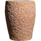 Impruneta Terracotta, Cache-Pot Alloro, Vase mit Lorbeer-Dekor