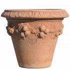 Impruneta Terracotta, Vasetto con frutta, runder Pflanztopf, Blumentopf, Vase
