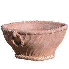 Impruneta Terracotta, Paniera quadrata con Anelli, quadratischer Pflanztopf, Blumentopf, Vase