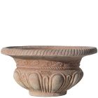 Impruneta Terracotta, Portavaso a tazza baccellato, runder Pflanztopf, Blumentopf, Vase