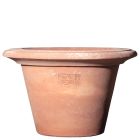 Impruneta Terracotta, Vaso orlo spiovente, Pflanztopf, rund, grau, schlicht, Höhe 31 cm, Terracottatopf