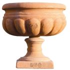 Impruneta Terracotta, Alzata Baccellata, verzierter Pokal, Pflanztopf