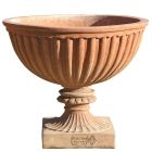 Impruneta Terracotta, Alzata a Coppa Baccellata, verzierter Pokal, Pflanztopf