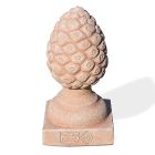 Impruneta Terracotta, Pigna con Piede, dekorativer Tannenzapfen auf Sockel, Pinienzapfen