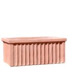 Impruneta Terracotta, Cassetta righe verticali e bordo, Pflanzgefäß, rechteckig, verziert, Streifendekor, Terracottatopf, Rechtecktopf