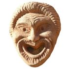 Impruneta Terracotta, Maschera Greca "La Commedia" griechische Komödienmaske, Wandbild, Dekoration