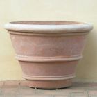 Impruneta Terracotta, Vaso Bearesi con Orli, Wandtopf mit Streifen, Pflanzgefäß