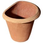 Impruneta Terracotta, Vaso Pejrone a Parete, schlichter Wandtopf, Vase, Pflanzgefäß