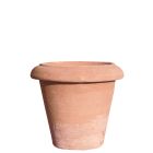 Impruneta Terracotta, Conino con orlo, Blumentopf, Pflanztopf, rund, schlicht, klein, grau, Terracottatopf, Kräutertopf (1 Stück)